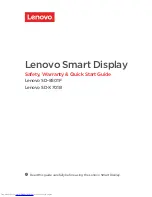 Lenovo Smart Display SD-8501F Quick Start Manuals предпросмотр