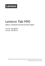 Предварительный просмотр 1 страницы Lenovo Smart Tab M10 Safety, Warranty & Quick Start Manual