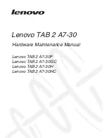 Предварительный просмотр 1 страницы Lenovo TAB 2 A7-30 series Hardware Maintenance Manual