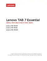 Lenovo TAB 7 Essential Safety, Warranty & Quick Start Manual предпросмотр