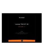 Lenovo TAB A7-30 User Manual preview