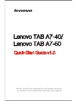 Preview for 1 page of Lenovo TAB A7-40 Quick Start Manual