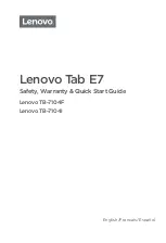 Lenovo Tab E7 Safety, Warranty & Quick Start Manual preview