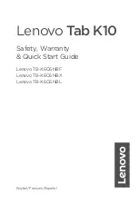 Предварительный просмотр 1 страницы Lenovo Tab K10 Safety, Warranty & Quick Start Manual