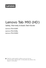 Lenovo Tab M10 TB-X505F Safety, Warranty & Quick Start Manual preview