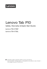 Lenovo Tab P10 TB-X705F Safety, Warranty & Quick Start Manual preview