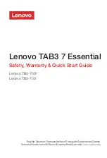 Предварительный просмотр 1 страницы Lenovo TAB3 7 Essential Safety, Warranty & Quick Start Manual