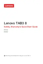 Lenovo TAB3 8 601LV Safety, Warranty & Quick Start Manual предпросмотр