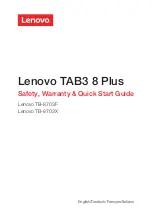 Preview for 1 page of Lenovo TAB3 8 Plus Safety, Warranty & Quick Start Manual