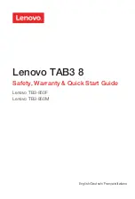 Preview for 1 page of Lenovo TAB3 8 Series Safety, Warranty & Quick Start Manual