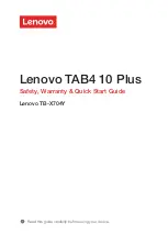 Preview for 1 page of Lenovo TAB4 10 Plus TB-X704Y Safety, Warranty & Quick Start Manual