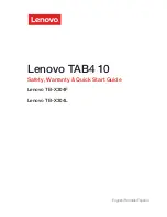 Lenovo TAB4 10
TB-X304F Safety, Warranty & Quick Start Manual preview