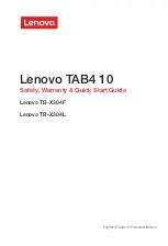 Lenovo TAB4 10 Safety, Warranty & Quick Start Manual preview