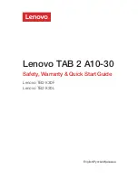 Preview for 1 page of Lenovo TB2-X30F Quick Start Manual