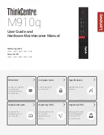 Lenovo ThinkCentre M910q User Manual And Hardware Maintenance Manual предпросмотр