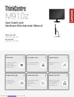 Lenovo ThinkCentre M910z User Manual And Hardware Maintenance Manual предпросмотр