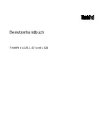 Preview for 1 page of Lenovo THINKPAD L420 (German) Benutzerhandbuch