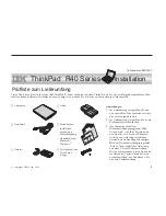 Preview for 1 page of Lenovo THINKPAD R40 (German) Installation Manual