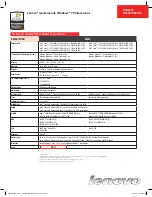 Preview for 3 page of Lenovo THINKPAD W520 Specifications