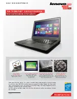 Preview for 1 page of Lenovo ThinkPad X240 Specifications