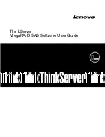 Предварительный просмотр 1 страницы Lenovo ThinkServer RD330 Software User'S Manual