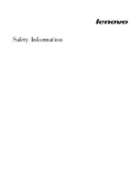 Предварительный просмотр 1 страницы Lenovo ThinkServer TD200x Safety Information Manual