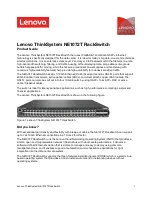 Предварительный просмотр 1 страницы Lenovo ThinkSystem NE1072T Product Manual