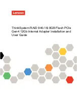 Preview for 1 page of Lenovo ThinkSystem RAID 940-16i 8GB Flash PCIe Gen4 12Gb Installation And User Manual