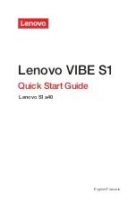 Предварительный просмотр 1 страницы Lenovo VIBE S1 Quick Start Manual