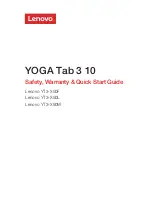 Lenovo YOGA Tab 3 10" YT3-X50F Safety, Warranty & Quick Start Manual предпросмотр