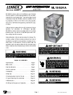 Preview for 1 page of Lenox ML180UH070AP36A Unit Information