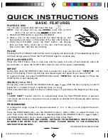 Preview for 2 page of Lenoxx CD-89 Quick Instructions