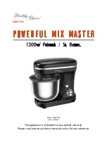 Lenoxx Healthy Choice Powerful Mix Master MMX1200 Manual preview