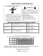 Preview for 2 page of Leonard MEGATRON 270 Installation Adjustment Service