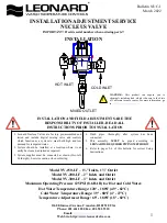 Предварительный просмотр 1 страницы Leonard NUCLEUS Megatron NV-150-LF-2PS-LC Installation Adjustment Service