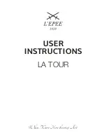 Preview for 1 page of L’Epee LA TOUR User Instructions