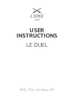 Preview for 1 page of L’Epee LE DUEL User Instructions