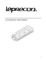 Preview for 1 page of Leprecon ULD-340DMX-HP User Manual