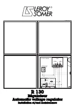 Preview for 1 page of Leroy-Somer R 130 Series Installation And Maintenance Manual