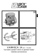 Предварительный просмотр 1 страницы Leroy-Somer VARMECA 14 Series Installation And Maintenance Manual