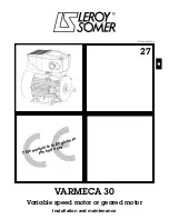 Предварительный просмотр 1 страницы Leroy-Somer VARMECA 30 Installation And Maintenance Manual