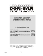 Предварительный просмотр 3 страницы Les foyers DON-BAR Fireplaces 9000 Installation, Operation And Maintenance Manual