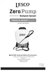 Preview for 1 page of Lesco Elite Zero Pump Use And Care Manual