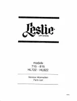 Предварительный просмотр 1 страницы Leslie 715 Service Information