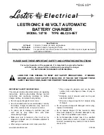 Lester 18710 T Operating Instructions Manual предпросмотр