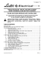 Предварительный просмотр 1 страницы Lester 19300 Operation, T Roubleshooting And Replacement Parts Manual