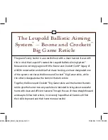 Preview for 4 page of Leupold BALLISTIC AIMING SYSTEM User Manual