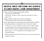 Preview for 34 page of Leupold RX-2800 TBR/W Complete Operating Instructions