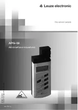 Preview for 1 page of Leuze electronic APG-02 Manual