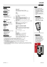 Предварительный просмотр 2 страницы Leuze KRT18BW Manual